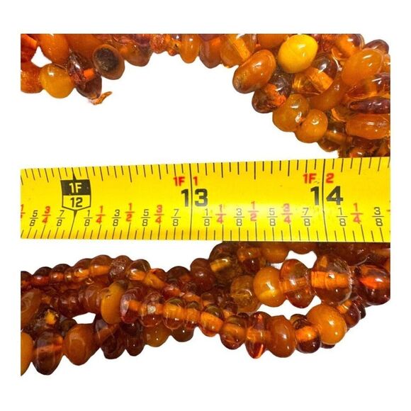 Vintage Baltic Amber Bead Necklace Multi-Strand Twist 30" Screw Clasp 121 grams - Picture 7 of 7